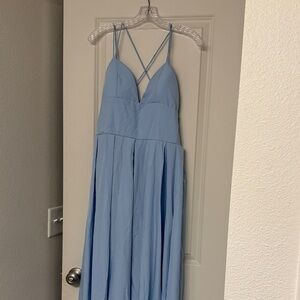 Chic Light Blue Strappy Dress